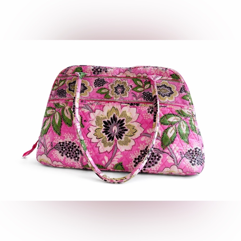 Vera Bradley Pink Floral Bag Quilted Tote Travel Work Carry On Purse Organizer